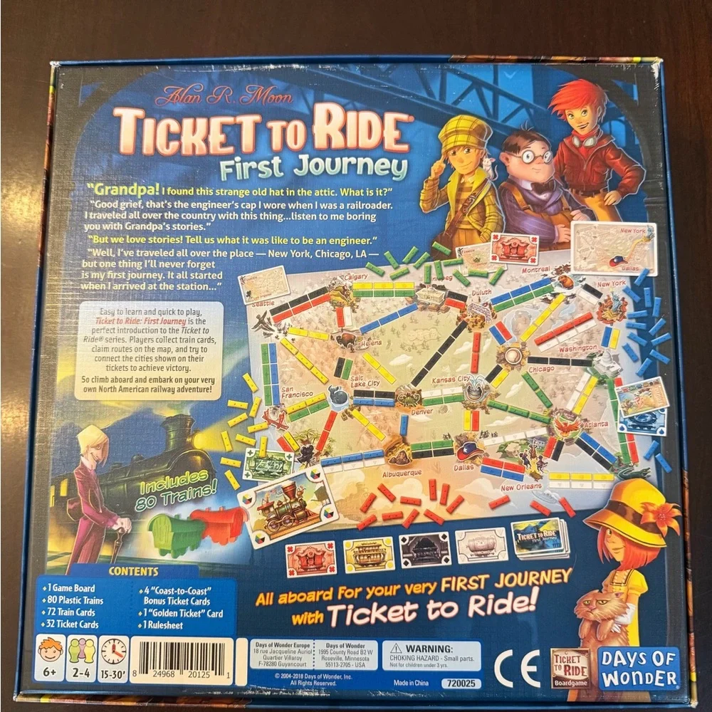 Ticket to Ride: First Journey Kids Board Game Like New